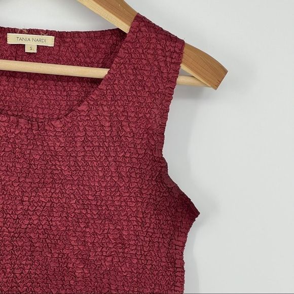 Tania Nardi Textured Waffle Tank Top – Deep Wine Red - Picture 2 of 8